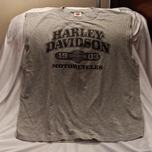 Mens XL Harley-Davidson light gray muscle Tshirt